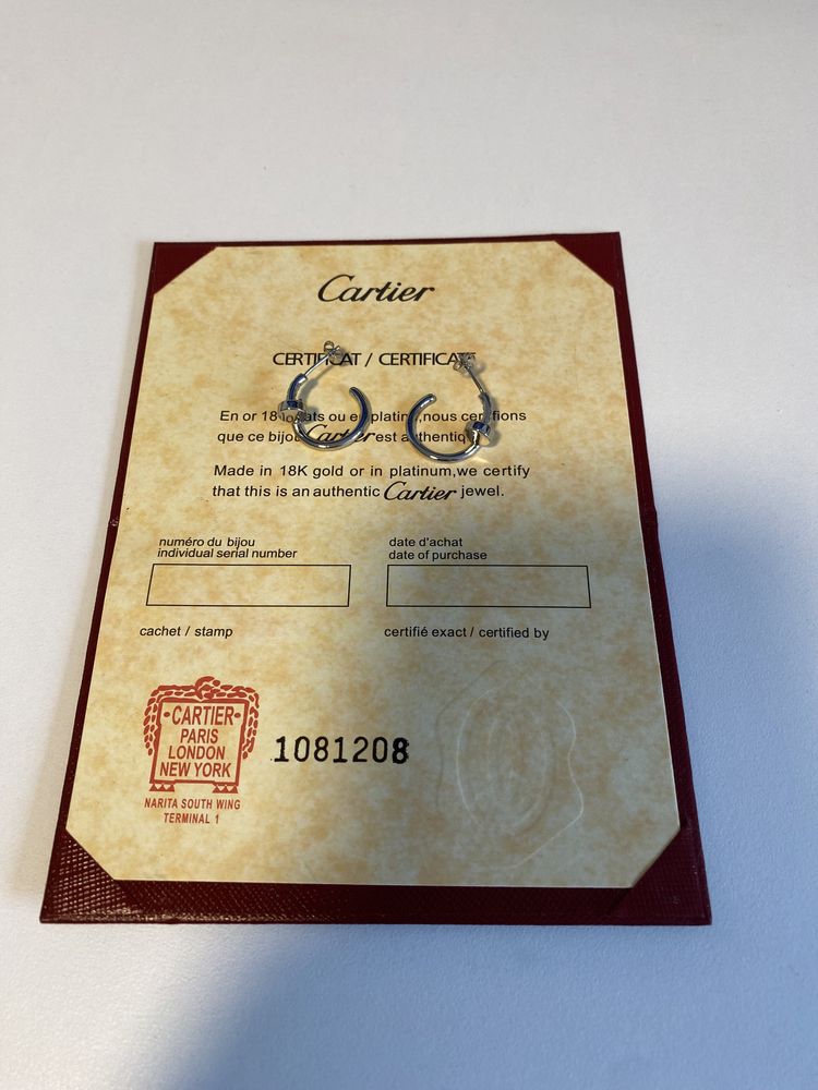 Cercei Cartier Cui White Gold 750