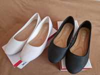 Пантофи, обувки тип балеринки 36 и 37 номер черно бяло