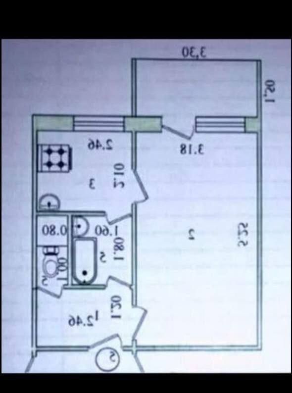 Продам чил 18кв балкон 1.5×3  1 ком 34м²