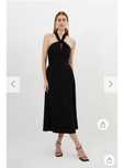 Rochie midi Karen Millen cu detaliu cu pliuri, croită moale