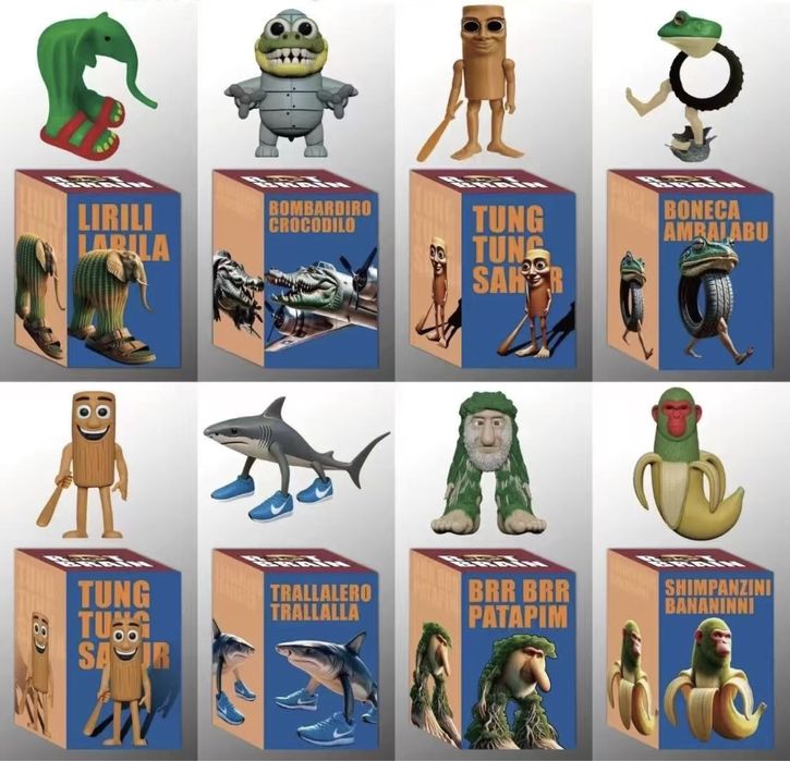 Фигурки italian brainrot Италиянски Хумор Тунг Сахур Тралалеро Тралала