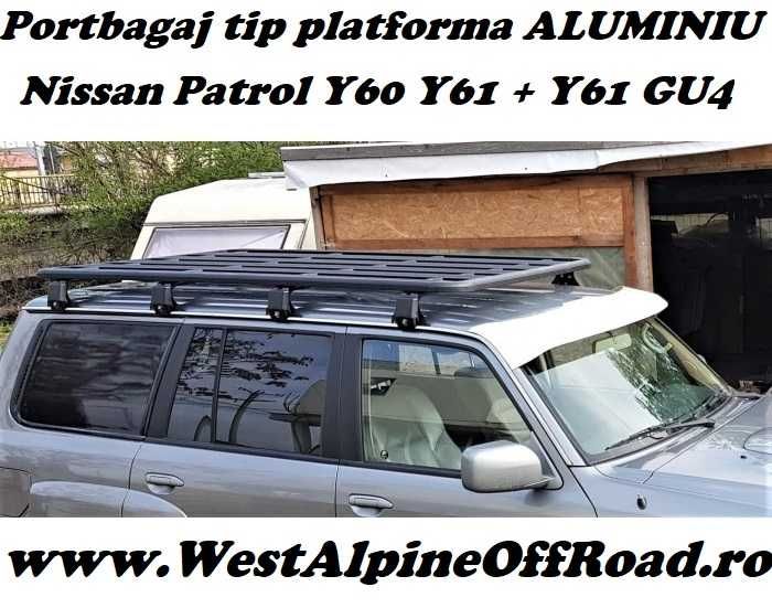 Portbagaj Nissan Patrol Y60 Y61 tip platforma 125 x 180 cm ALUMINIU