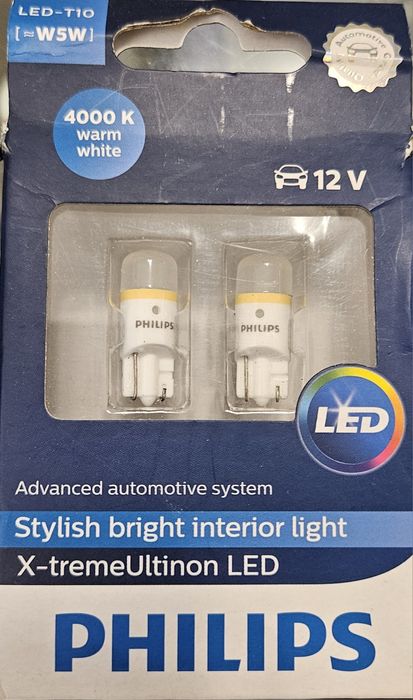 SET 2x bec LED auto Philips X-TREMEULTION 127994000KX2 T10, W5W, Nou