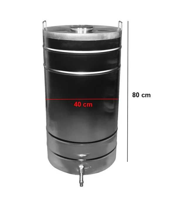 Butoi din inox 108L cu capac si canea