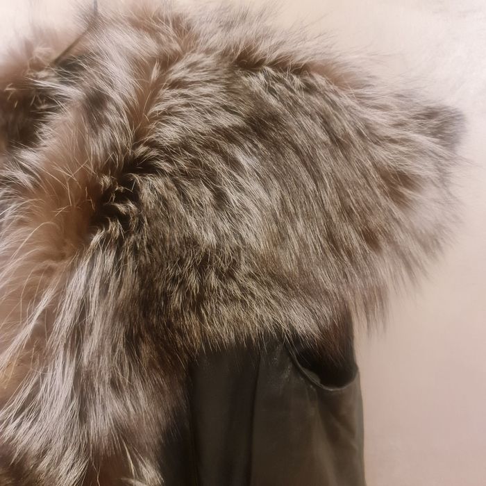 Vesta piele și vulpe 38/40