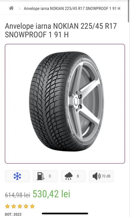 Anvelope iarna NOKIAN 225/45 R17 SNOWPROOF 1 91 H
