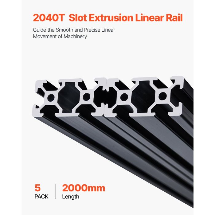 Set 5 Buc 2000mm Șină Aluminiu Anodizat Slot 2040