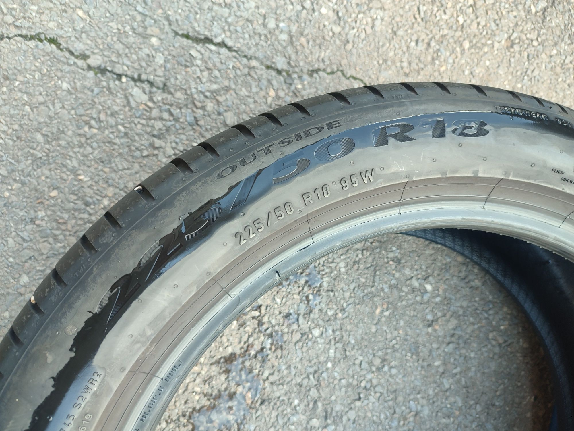 225/50/18" 3бр Pirelli cinturato p7,dot0121,6-7mm