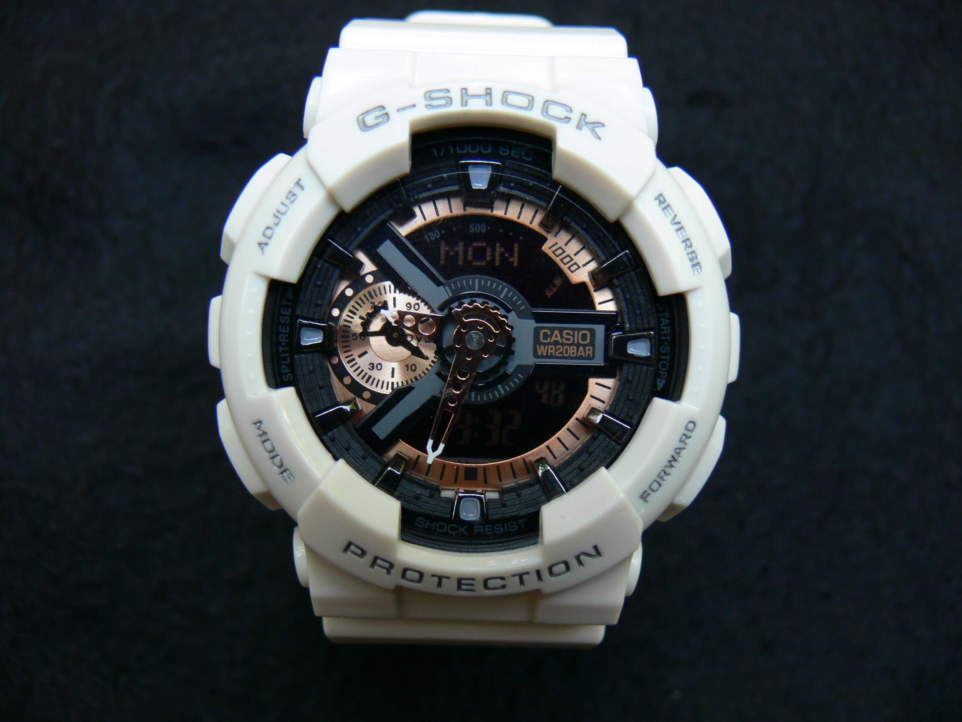 Ceas Sport Casio G-SHOCK GA-110 WHITE&GOLD-Alb swatch fossil 2024 !!