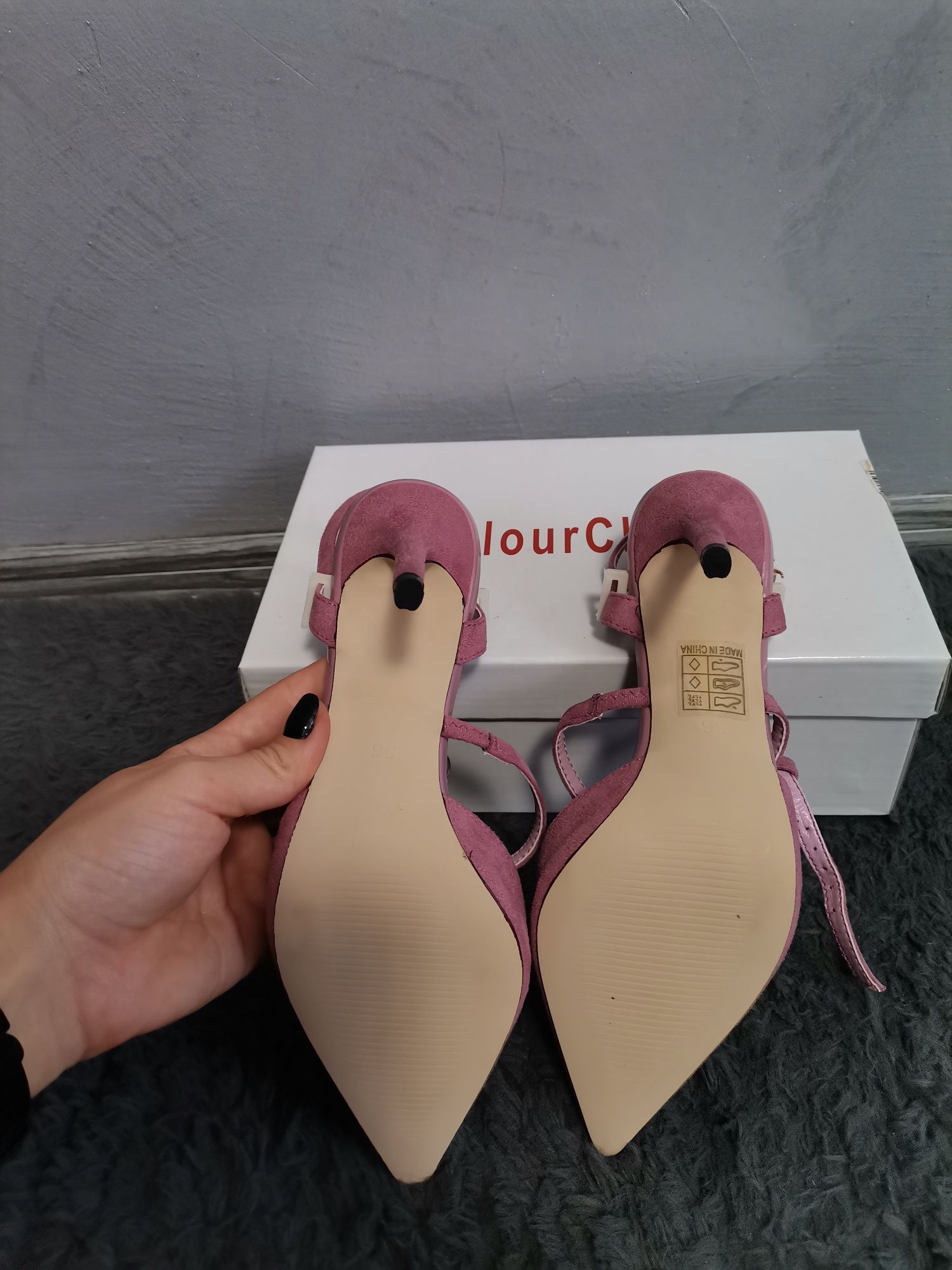 Sandale stiletto pinkish-purple