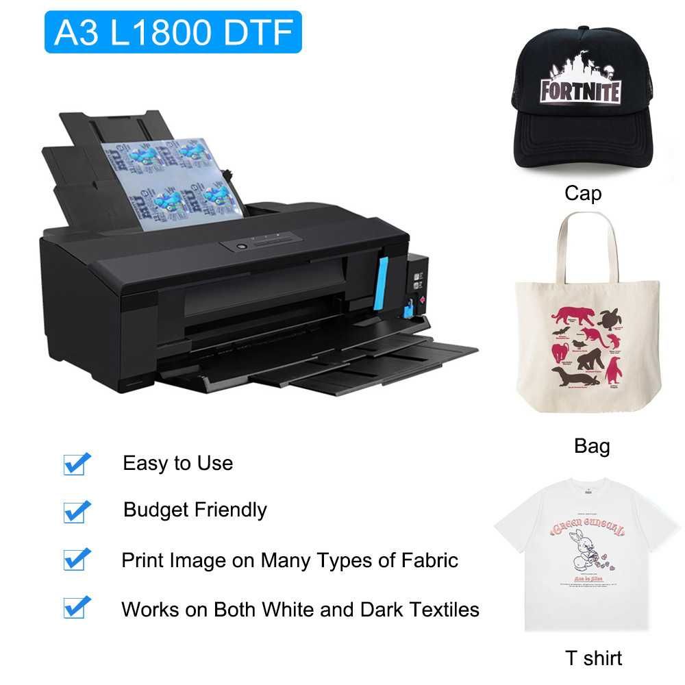 Epson L1800 DTF - Imprimanta A3 convertita DTF - 6 culori + AroRIP