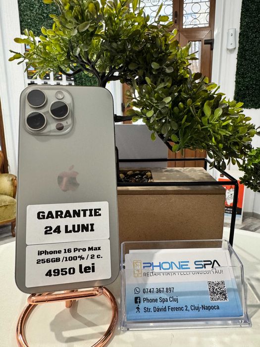 iPhone 16 Pro Max 256Gb NOU - Din magazin,cu garantie!