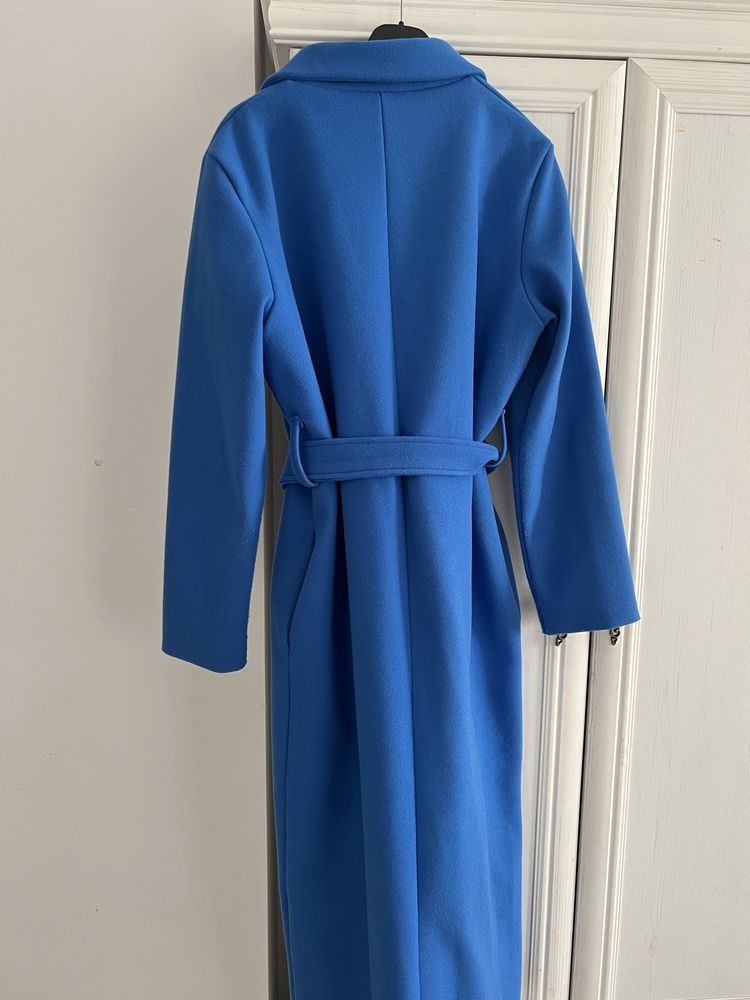Palton albastru cyan, asos, S, elegant, nu Zara, Mango