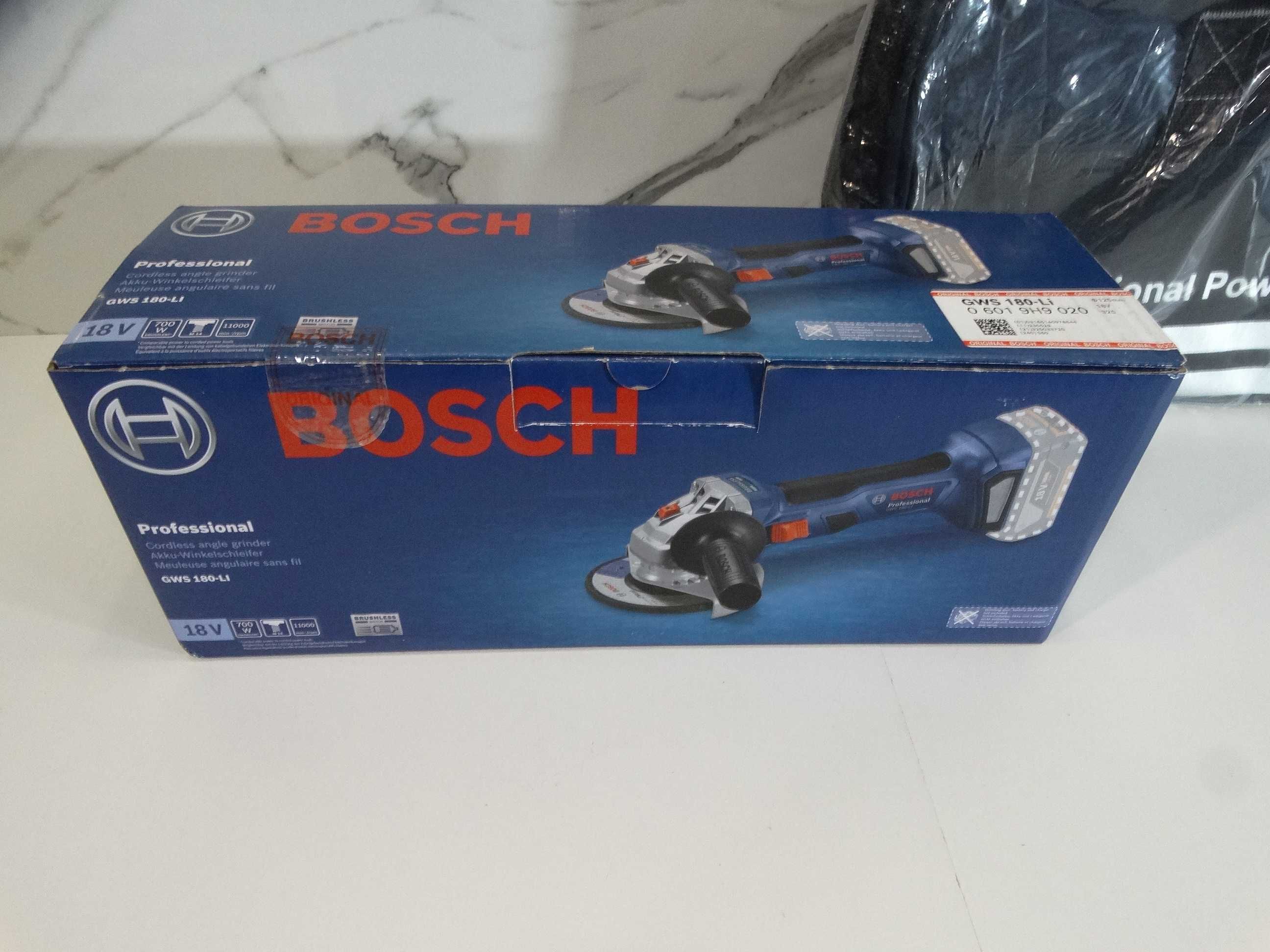 Промо СЕТ -  Bosch GWS 180 Li + Сак - Безчетков ъглошлайф + чанта