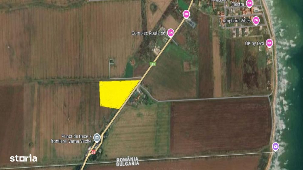 Teren intravilan 3,7 ha in Vama Veche, deschidere la DN39, la 300 ml d