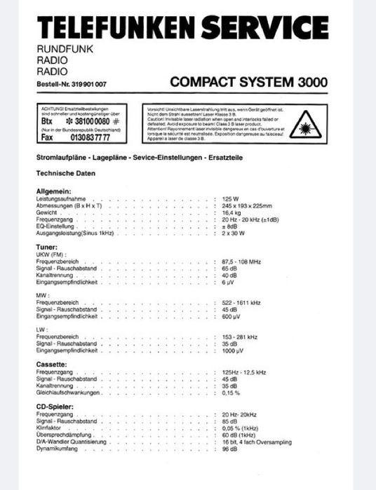 Vand linie audio Telefunken
