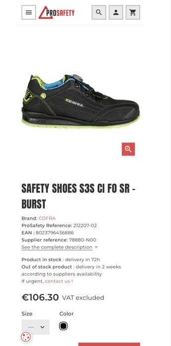 Работни обувки COFRA защитни обувки удароустоичи SAFETY SHOES