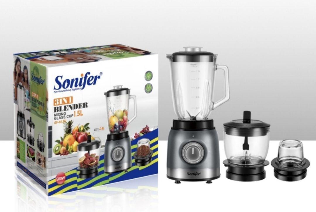 Новый стационарный блендер Sonifer 8125! 3в1: чоппер кофемолка blender