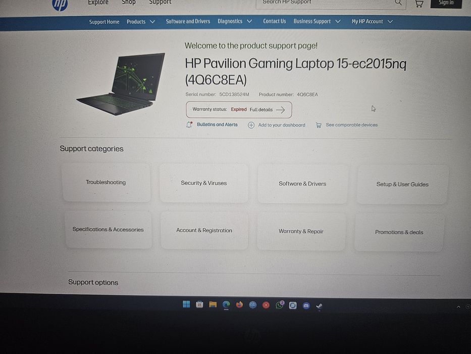 Vand Laptop HP Pavilion Gaming 15-ec2015nq