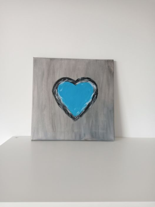 Картина със синьо сърце