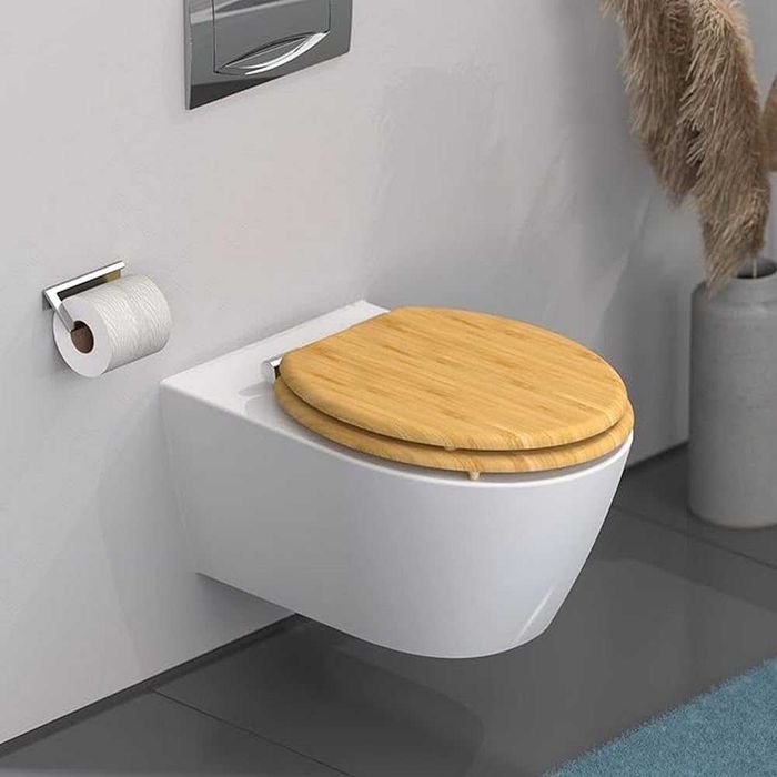 Capac de toaleta WC bambus soft close. Calitate premium