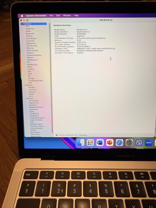MacBook Air 13” M1, 256 GB SSD