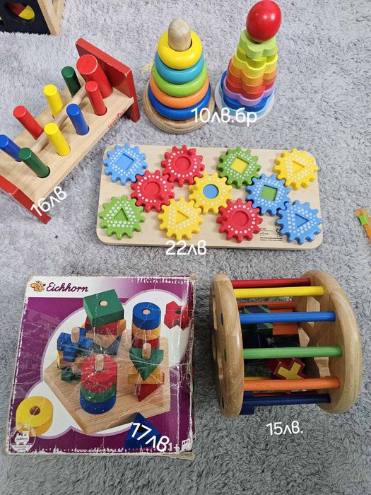 Детски дървени играчки, монтесори,образователни