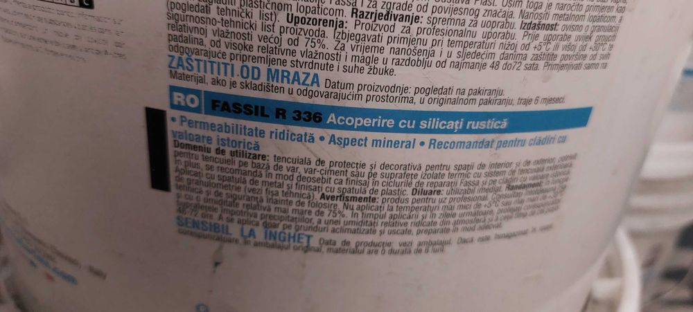 Tencuiala decorativa.Acoperire cu silicați FASSABortFASSIL R336