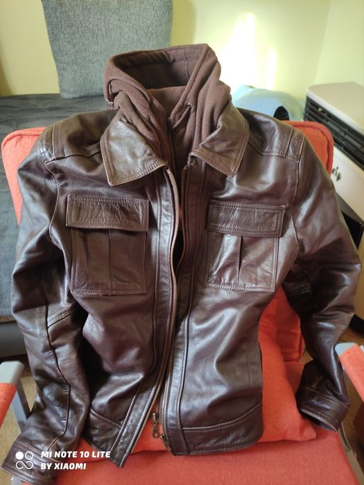 Geacă piele cu căptușeală detașabilă