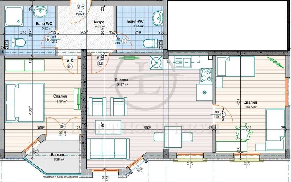 Продава се Тристаен апартамент в с. Войводиново, Област Пловдив - 101 кв.м за 850 €/кв.м - Снимка #3