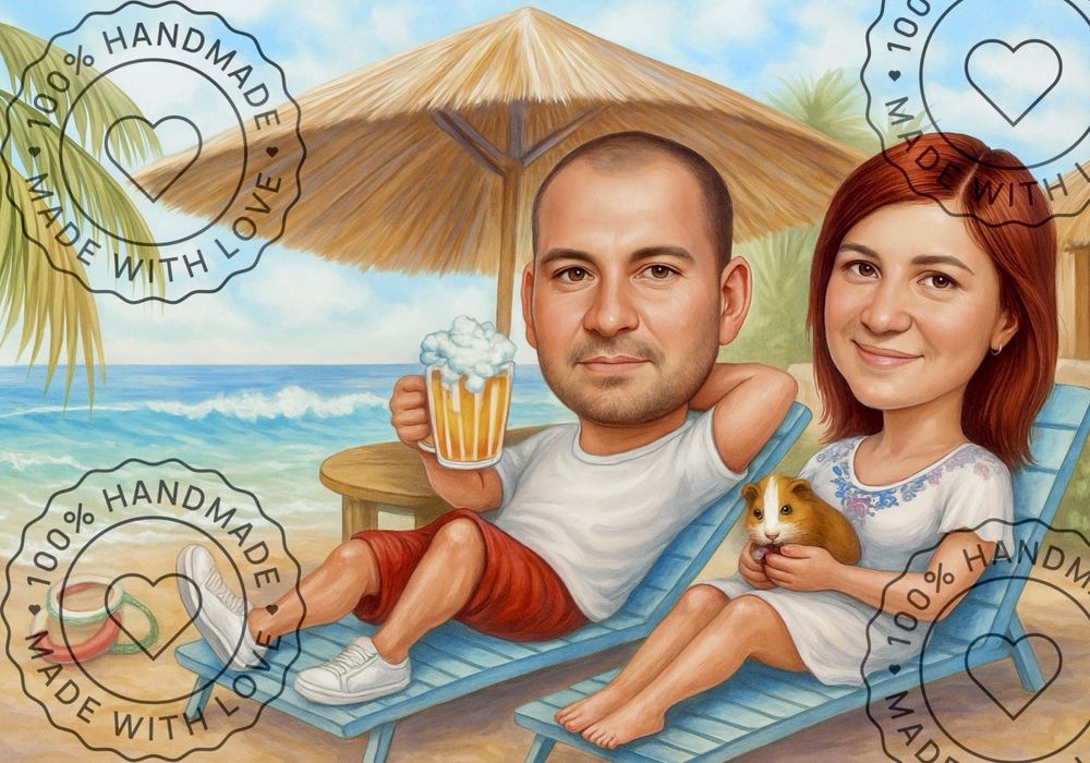 Карикатура! До 24h от 30лв!+ПОДАРЪК персонализирана картичка !