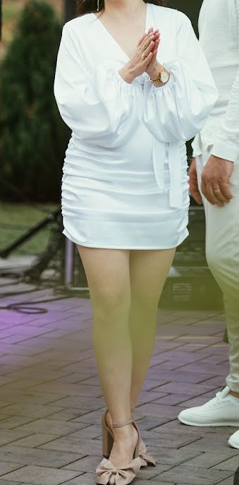Rochie ALBĂ din tafta