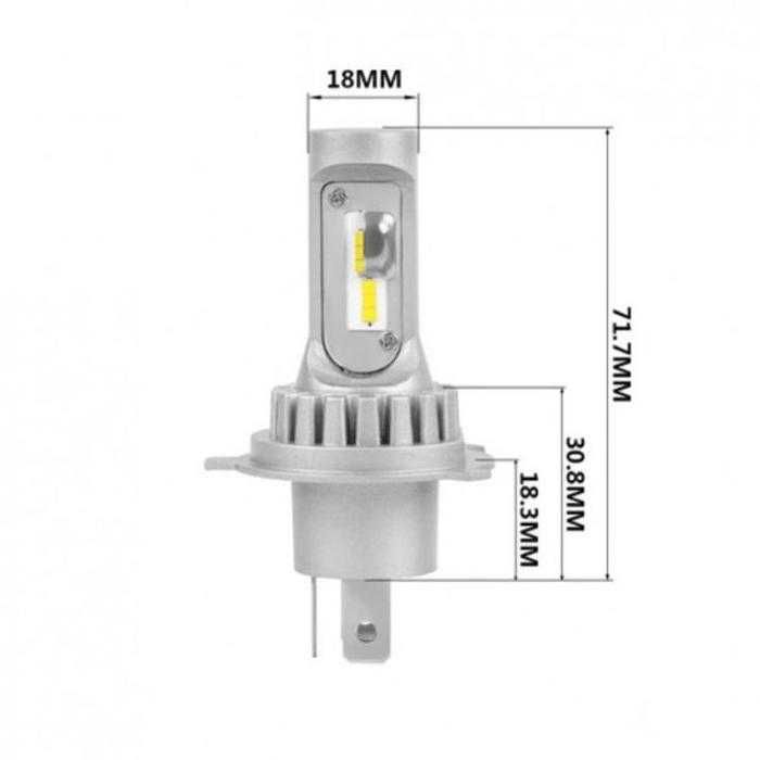 Диодни крушки 3900 H4 - 13w 1500lm 2бр/к-т