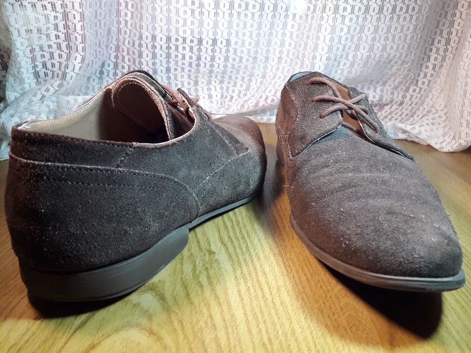 papuci Pantofi fibra piele Derby Plain Toe