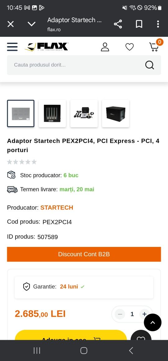 Adaptor Startech PEX2PCI4, PCI Express - PCI, 4 porturi