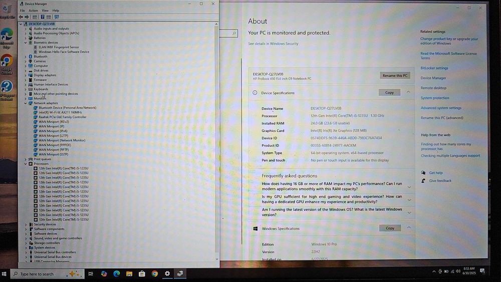 HP Probook 450 G9 i5 1235U 24Gb 256Gb