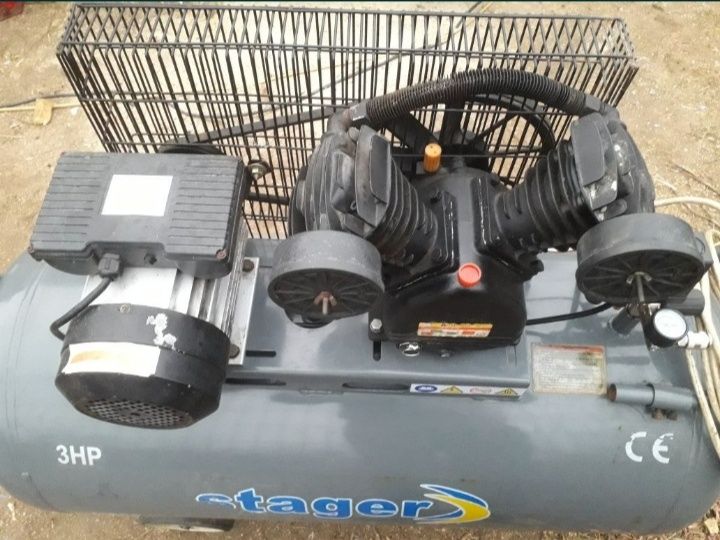 Compresor aer stager cu butelie 250L, 8bar, 324L/min, monofazat