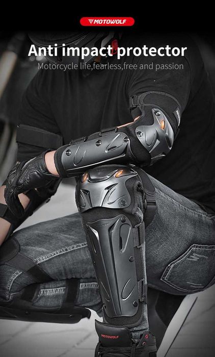 Set genunchiere si cotiere moto protectie Shell certificat CE Motowolf