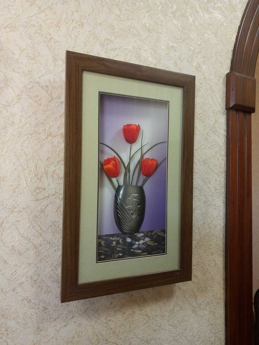 «Недорого» Объемная декоративная картина композиция в рамке 26х42см