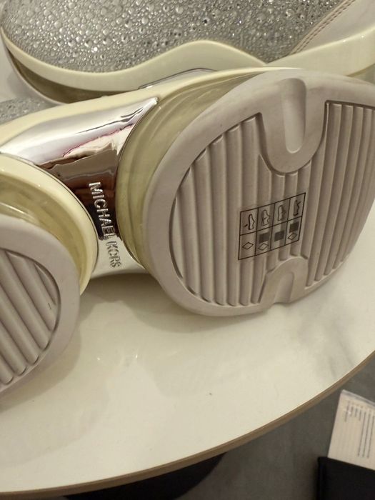 Michael Kors Olympia Extreme Embellished Knit Sock Sneaker