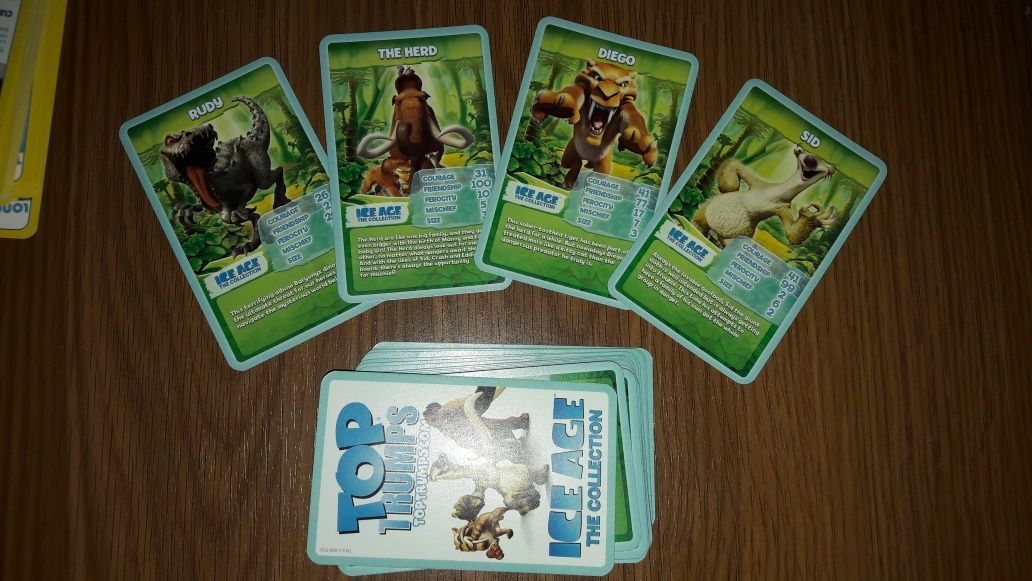 Top trumps Pirates of Caribbean , Doctor Who , Harry Potter , Ice Age