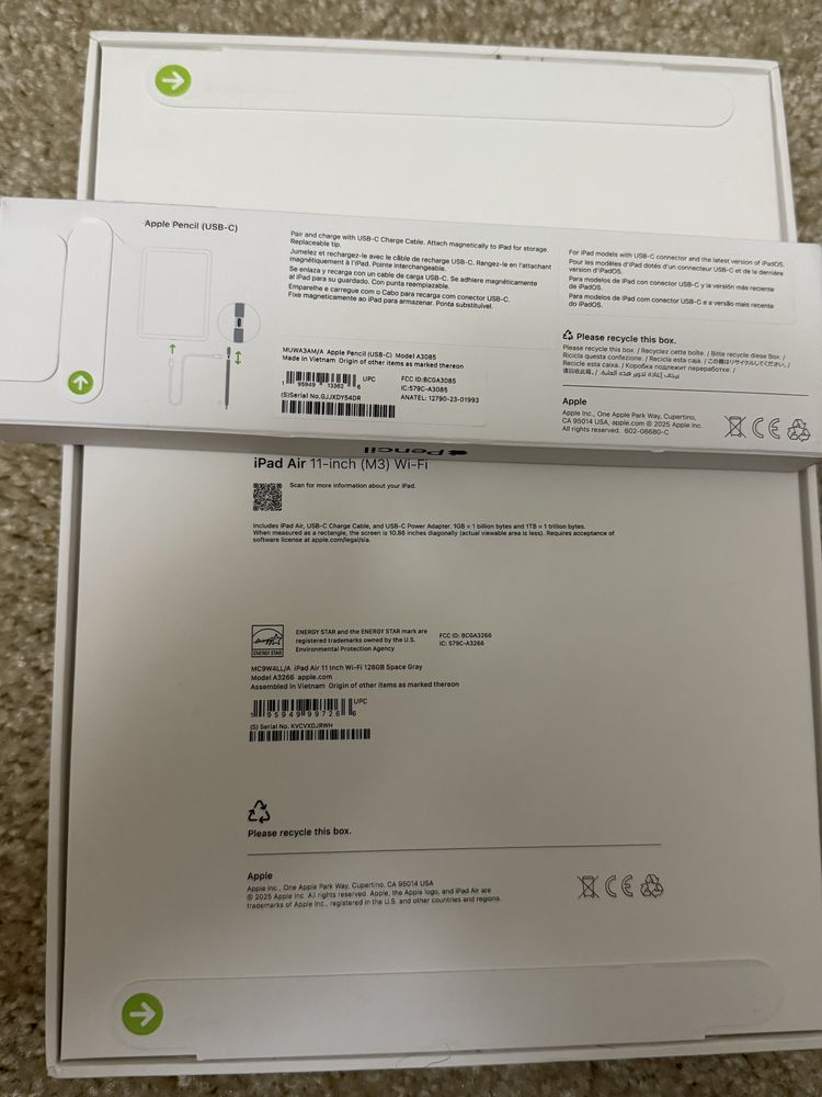 IPad Air 11” (m3) Wi-Fi,128,SPACE GRAY + Apple pencil