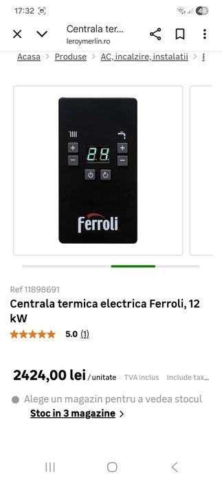 Centrala electrica ferroli 12kw