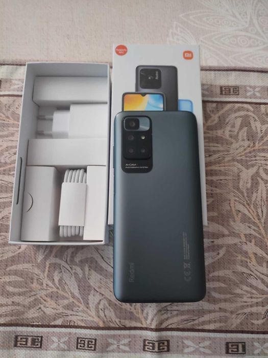 НОВ мобилен телефон Redmi 10 128 GB   4GB+2GB   тъмносив графитен цвят