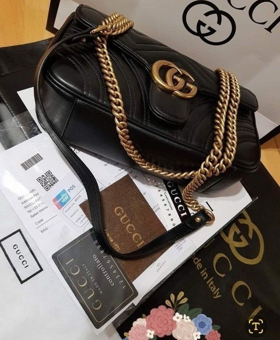 Geanta Gucci Marmont,piele naturala,saculet,cutie,card,certificat,etic