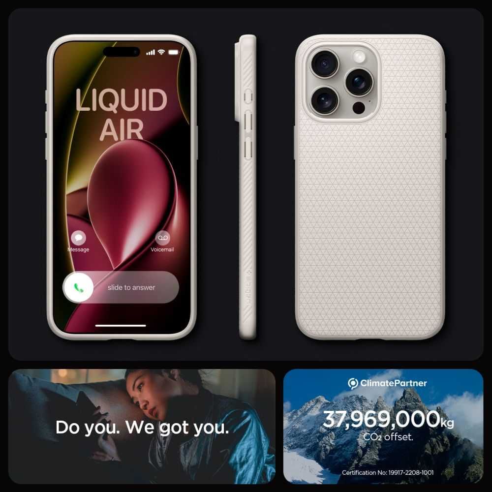 Удароустойчив, силиконов кейс за iPhone 15 Pro Spigen Liquid Air