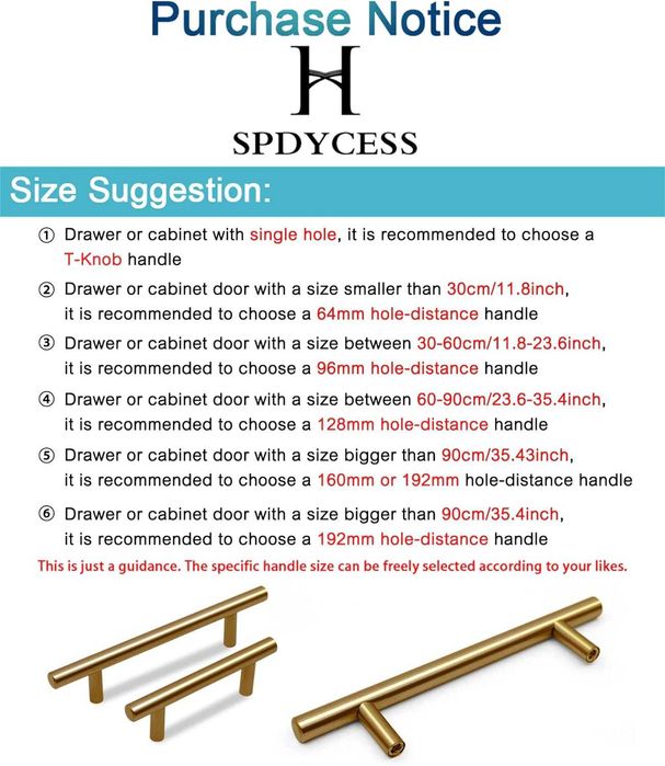 Manere de mobila Spdycess, pachet de 10,Auriu, 192mm