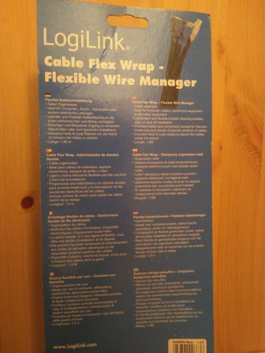 Vand plasa/prindere cabluri pc LogiLink/Cable FlexWrap, negru KAB0006