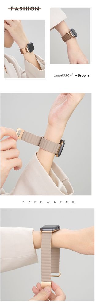 Луксозна кожена каишка с магнит за Apple Watch ULTRA/SE/10/9/8/7/6/5/4