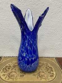 Голяма италианска ваза от разтопено стъкло мурано
